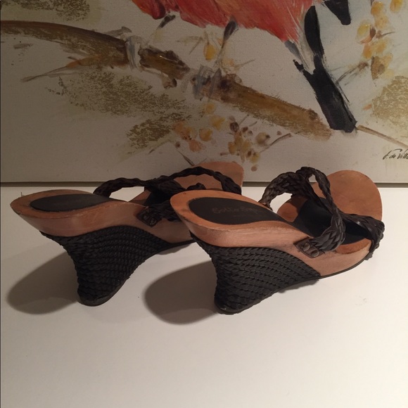 Sotto Sopra bohemian wooden wedges criss cross top - Picture 3 of 16